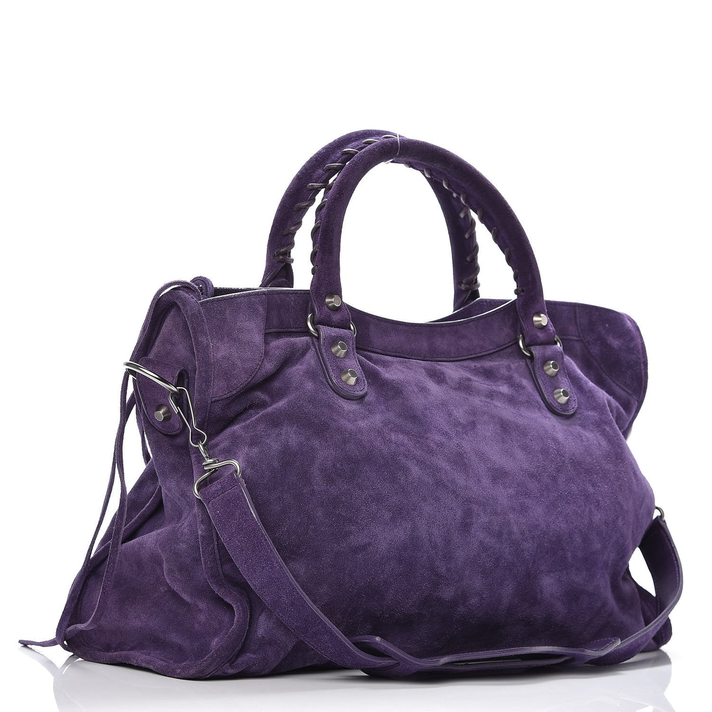 Baby Daim Suede Classic Silver Hardware City Purple