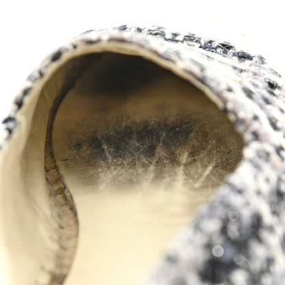 Chanel Metallic Tweed Lambskin CC Espadrilles 39 Blue Black Silver 14 of 16