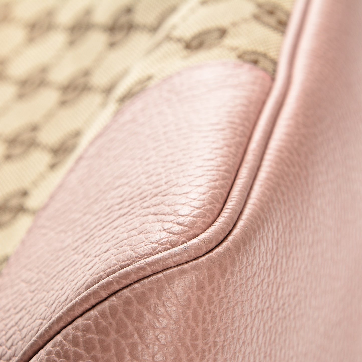 Monogram Bree Zippered Tote Beige Soft Pink