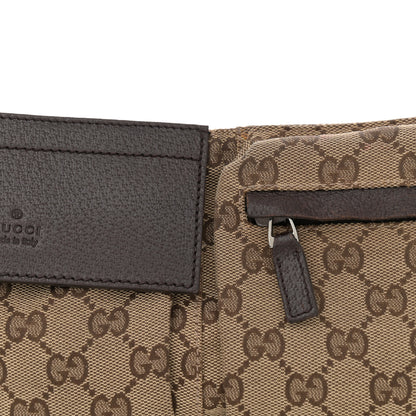 Gucci GG Monogram Web Double Pocket Belt Bag Dark Brown 8 of 11
