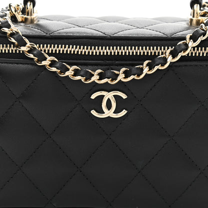 Chanel Lambskin Quilted Small Top Handle Vanity Case With Chain Black 8 of 12