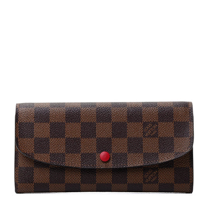 Louis Vuitton Damier Ebene Emilie Wallet Red 1 of 4