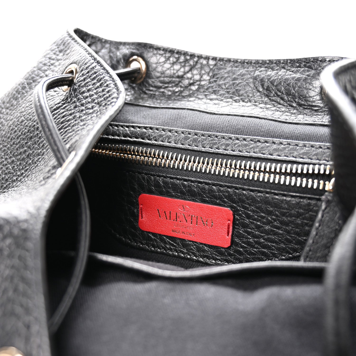 Valentino Garavani Pebbled Calfskin Rockstud Double Pocket Backpack Black 11 of 17