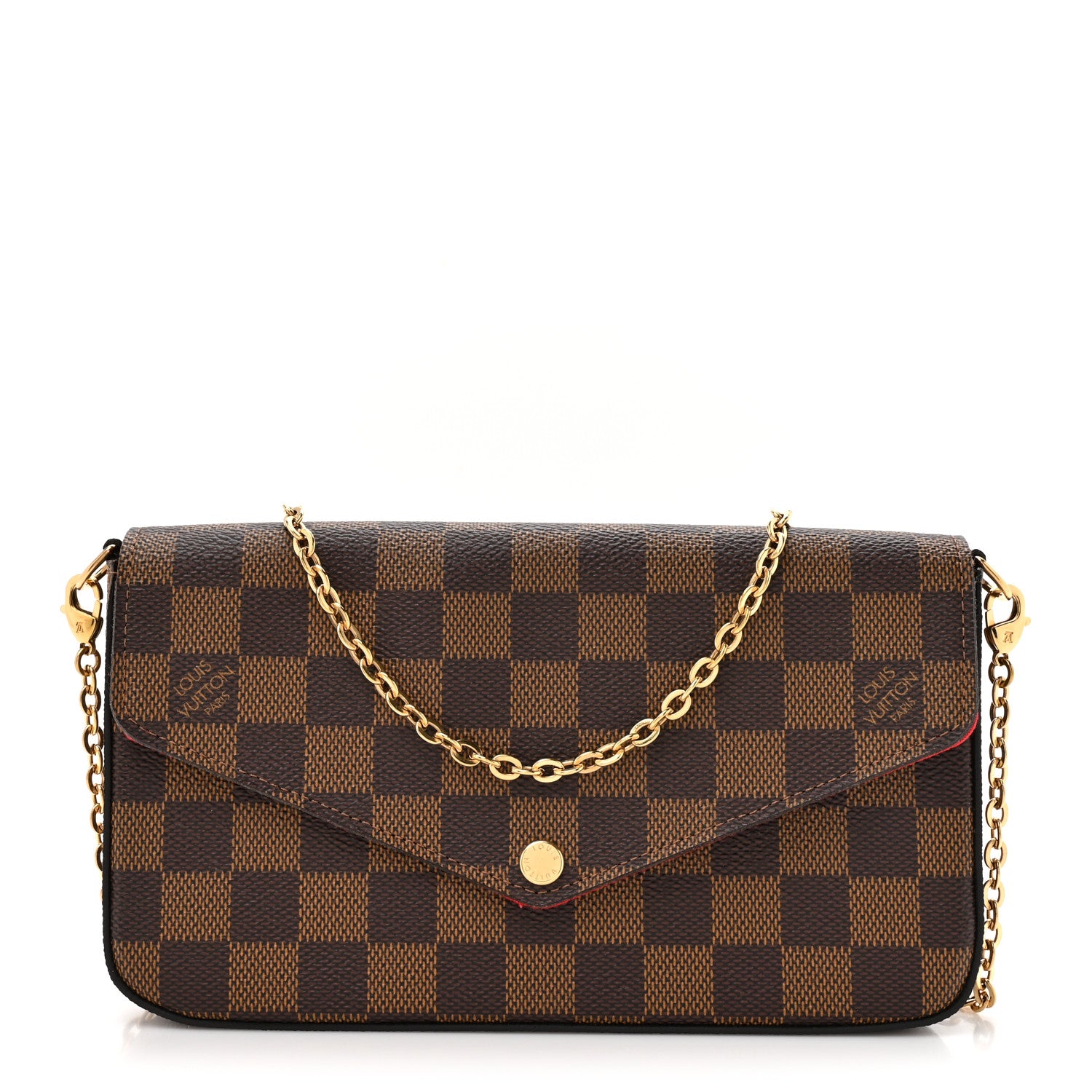 Louis Vuitton Monogram Pochette Felicie Chain Wallet Fuchsia 1 of 11