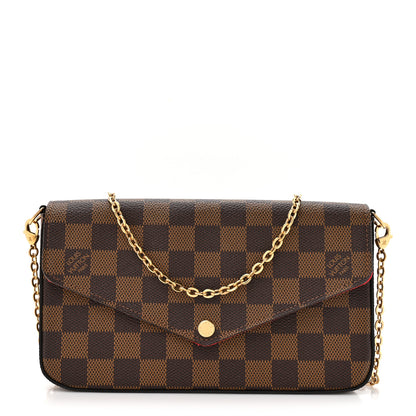 Louis Vuitton Monogram Pochette Felicie Chain Wallet Fuchsia 1 of 11