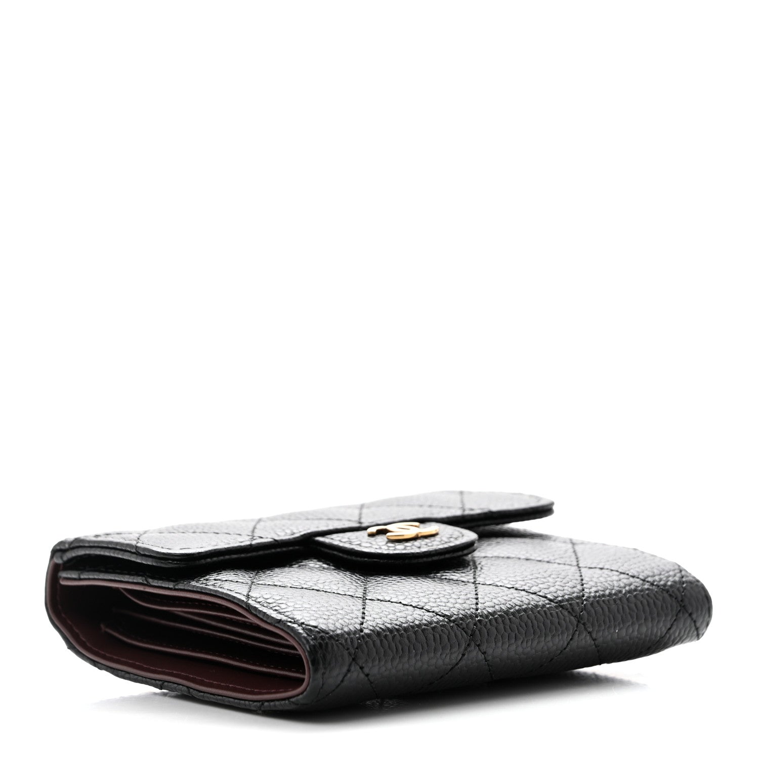 Chanel Caviar Quilted Compact Flap Wallet Black 4 of 8