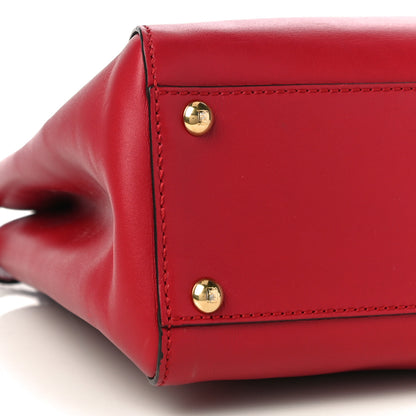 Fendi Vitello Morgan Fabric Jacquard Pequin Medium Peekaboo Iconic Satchel Mattone Tobacco Black 8 of 9