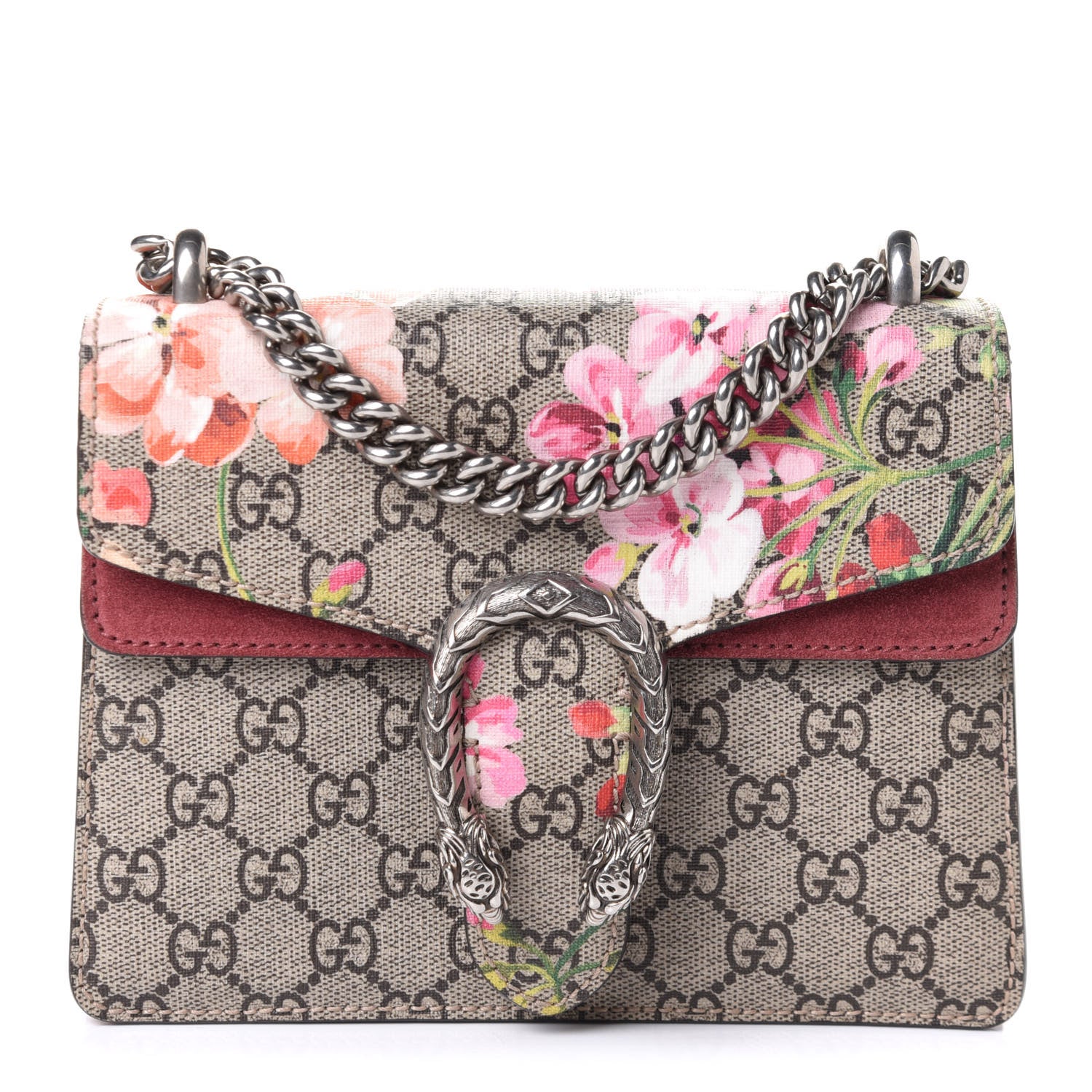 Gucci GG Supreme Monogram Blooms Mini Dionysus Shoulder Bag Beige Multicolor Dry Rose 1 of 10