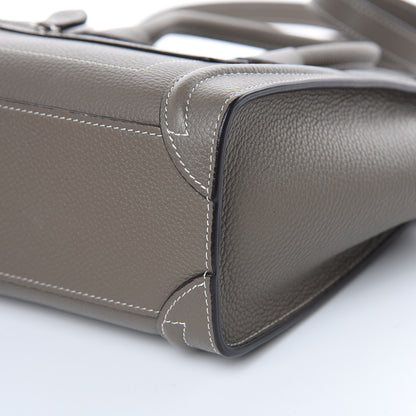 Celine Drummed Calfskin Nano Luggage Souris 10 of 10