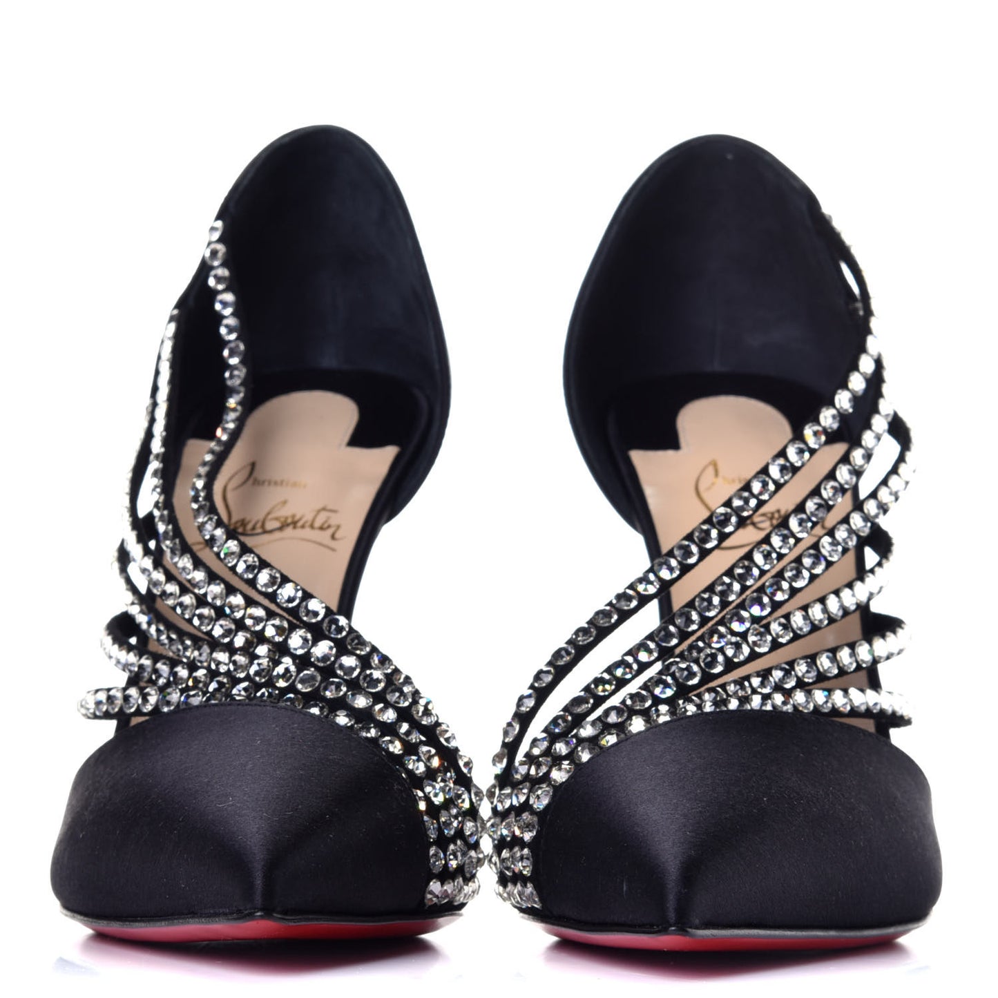 Crepe Satin Strass Antinorina 100 Pumps 37 Black