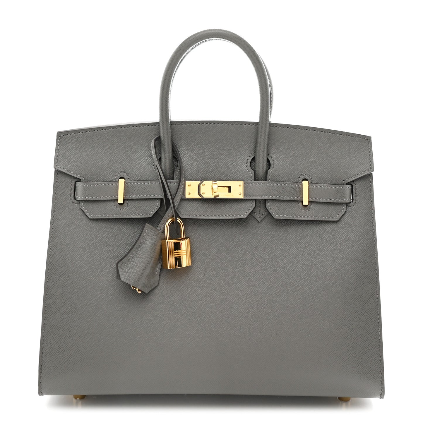 Madame Calfskin Birkin Sellier 25 Gris Meyer