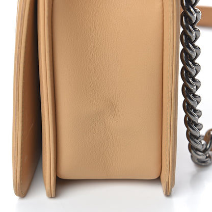 Chanel Lambskin Chevron Quilted New Medium Boy Flap Beige 21 of 22