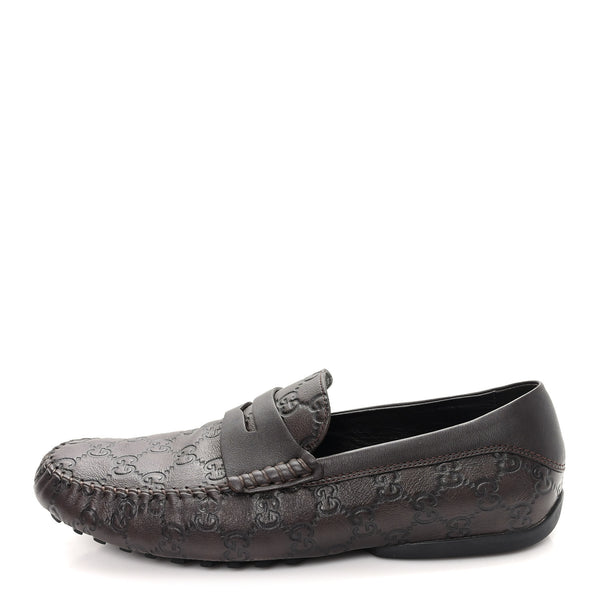 Gucci Guccissima Mens Driver Loafers 8 Chocolate 1874202  display picture 3