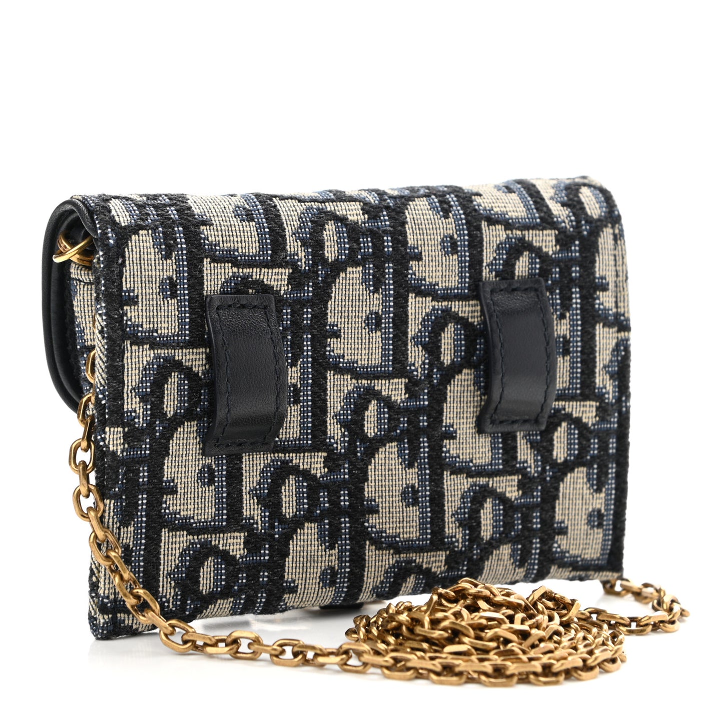 Oblique Nano Saddle Chain Pouch Blue