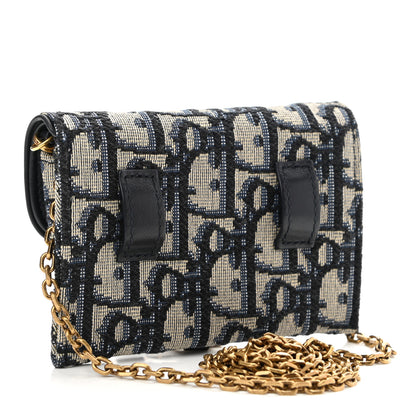 Christian Dior Oblique Nano Saddle Chain Pouch Blue 3 of 11