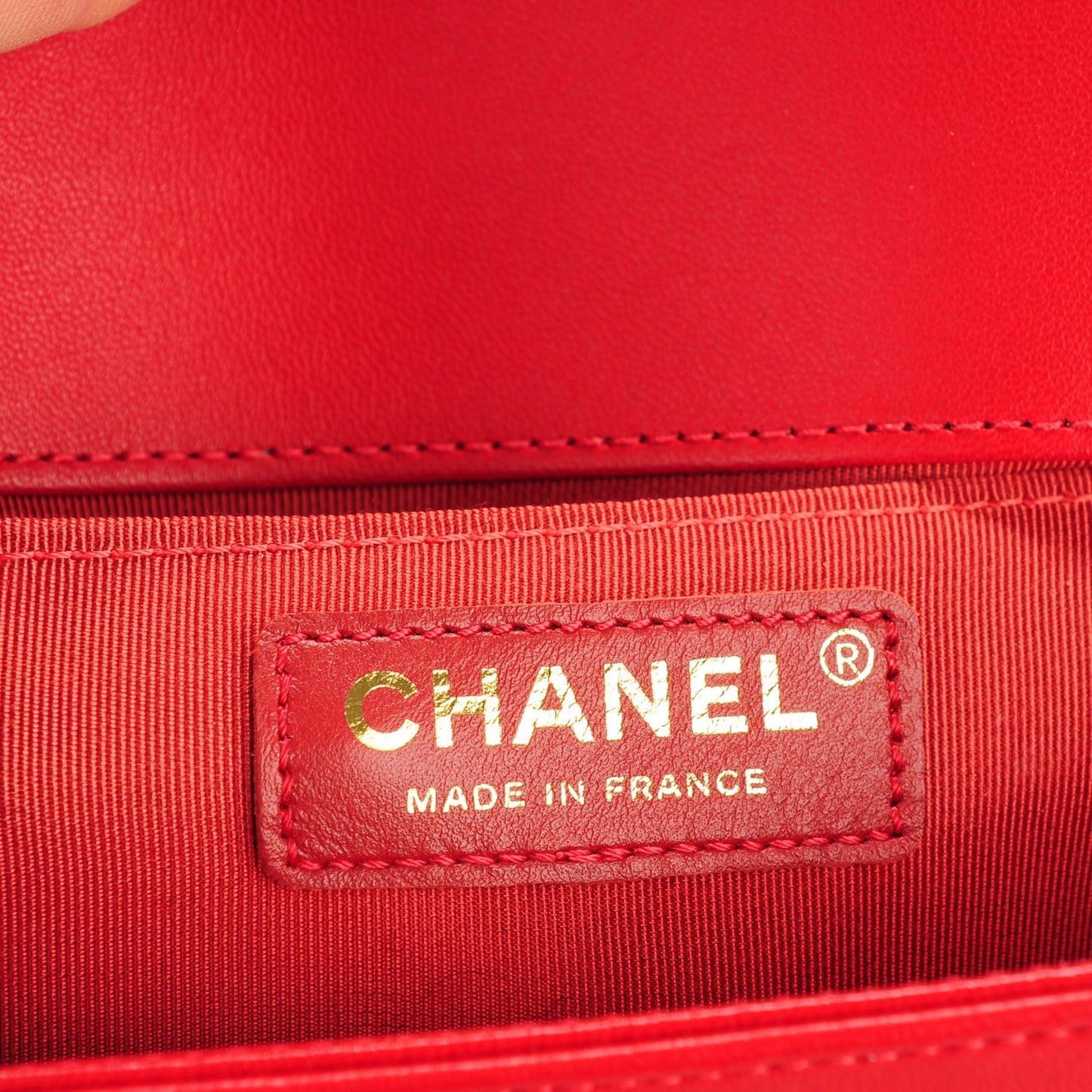 Lambskin Quilted Medium Boy Flap Red