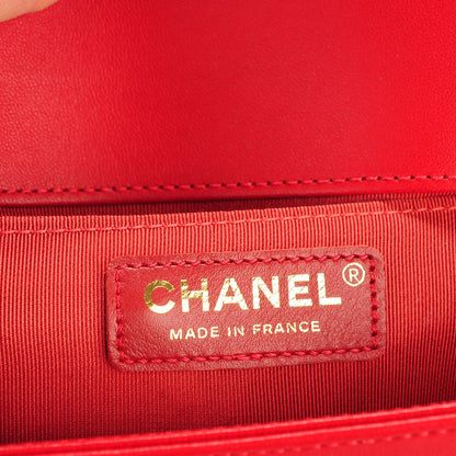 Chanel Lambskin Quilted Medium Boy Flap Red 9 of 10