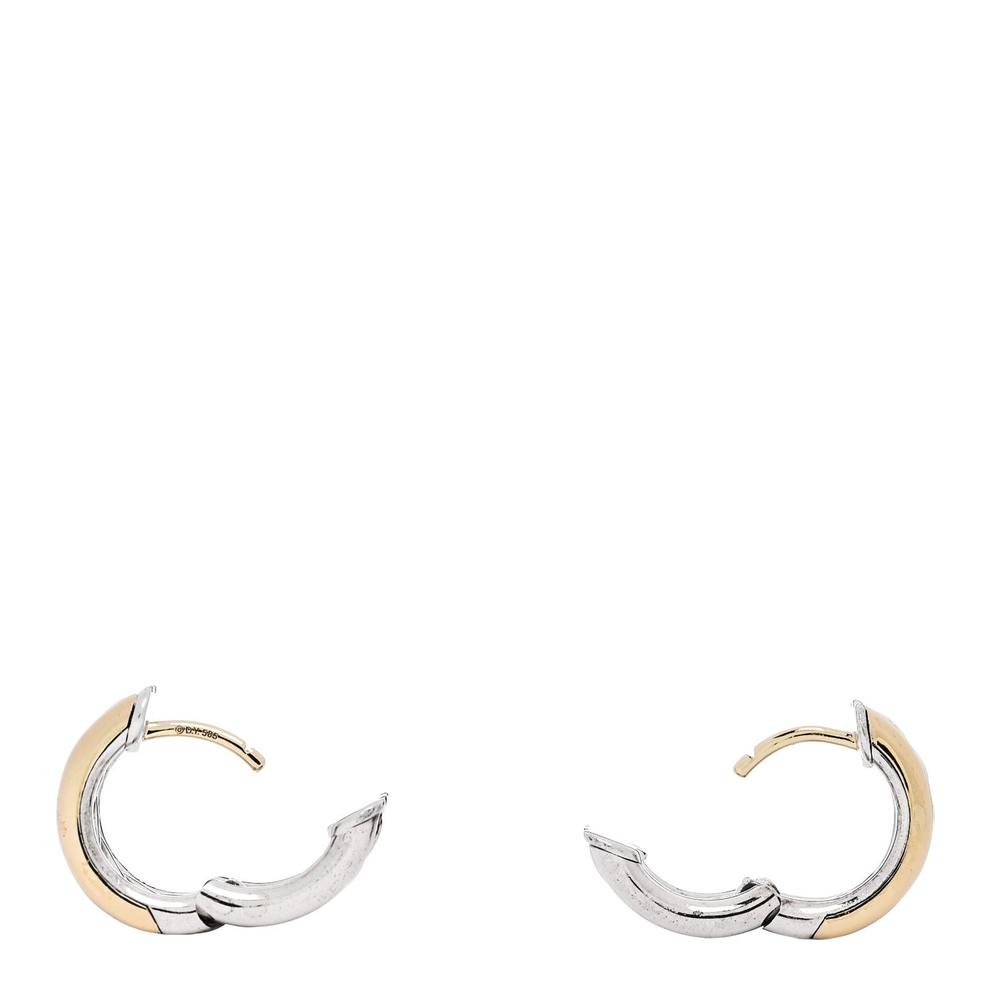 Sterling Silver 18K Yellow Gold Diamond Mercer Huggie Hoop Earrings