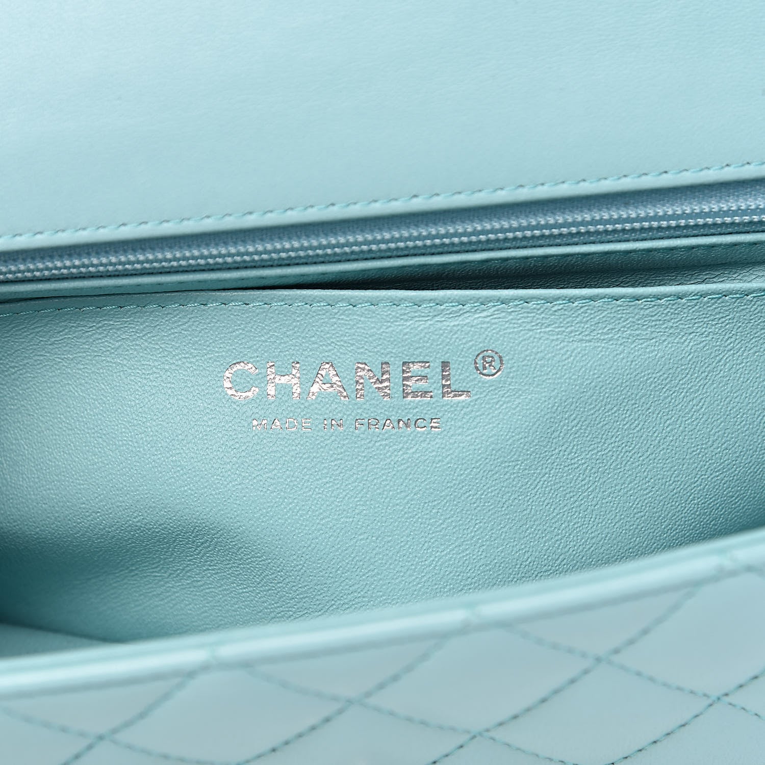 Chanel Lambskin Quilted Mini Rectangular Flap Light Blue 6 of 11