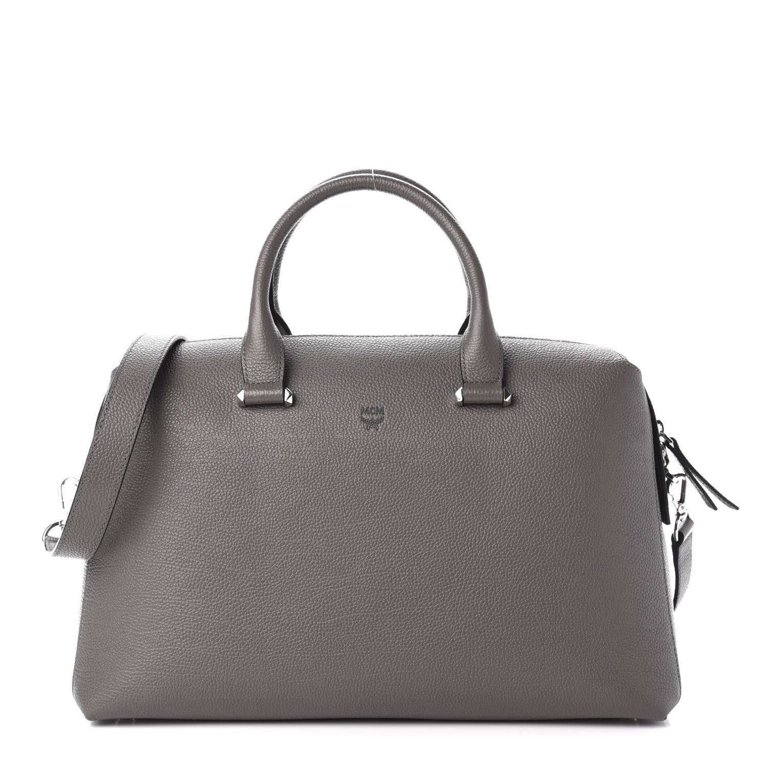 MCM Grained Calfskin Large Ella Boston Grey 1 of 9