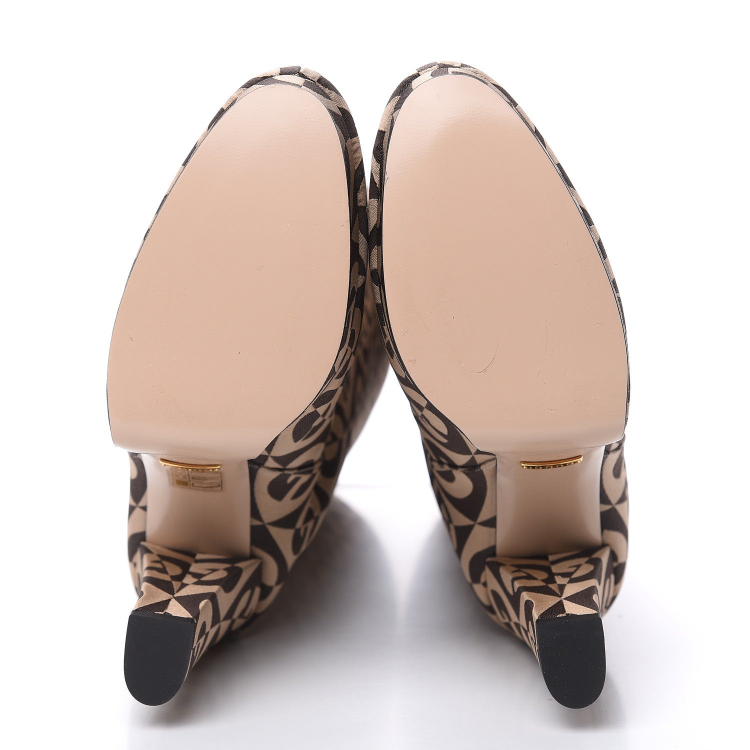 Gucci Fabric G Rhombus Print Platform Boots 37 Beige Cocoa 5 of 9
