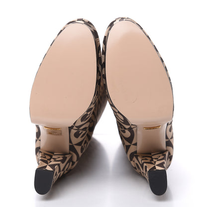 Gucci Fabric G Rhombus Print Platform Boots 37 Beige Cocoa 5 of 9
