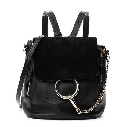Chloe Suede Calfskin Small Faye Backpack Black 1 of 11