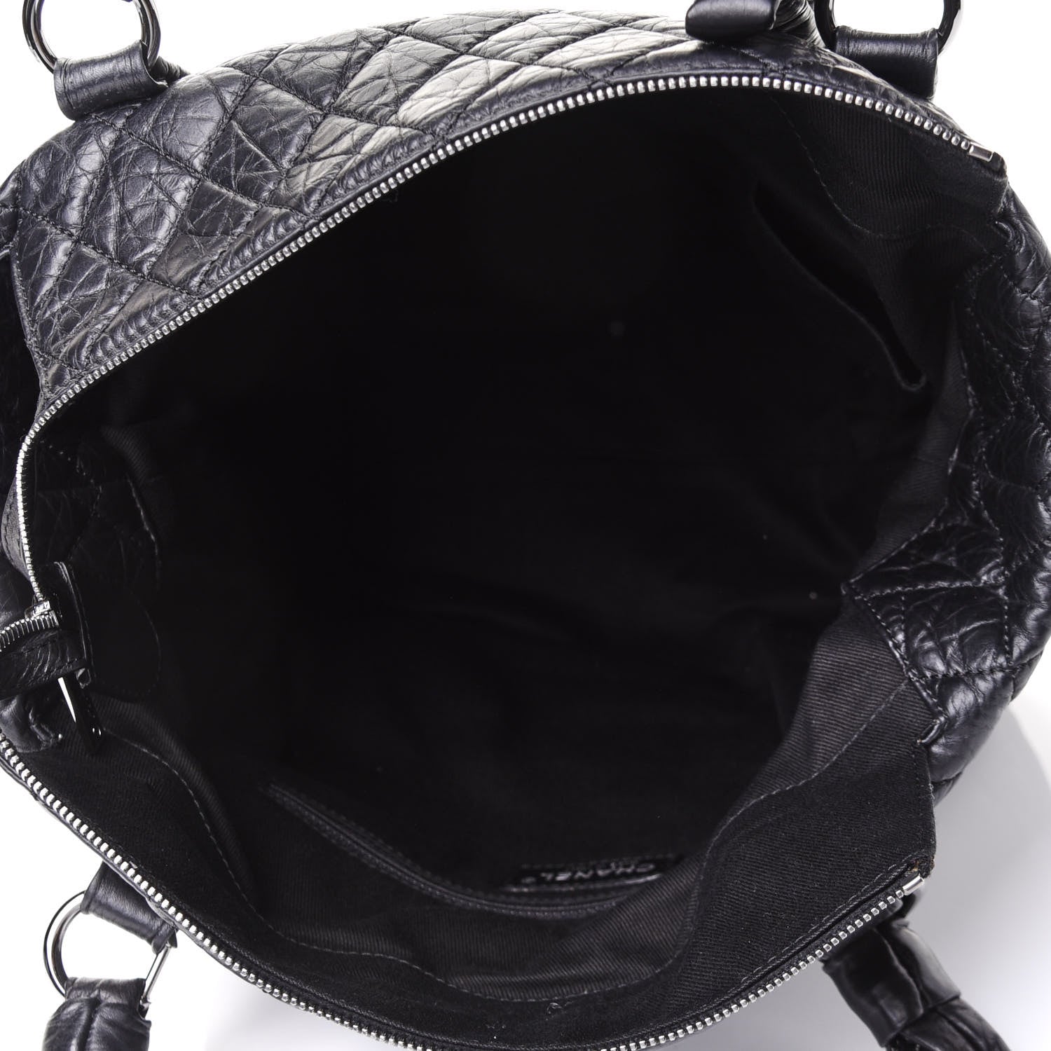 Chanel Distressed Lambskin Vintage Ligne Lady Braid Tote Black 3 of 9