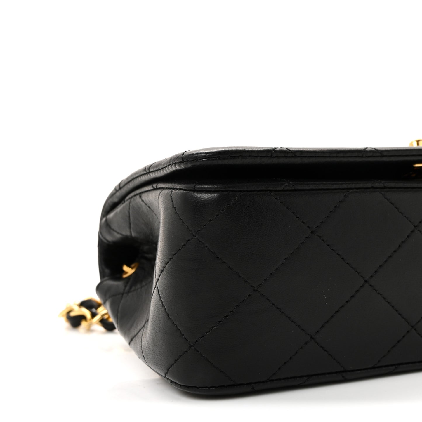 Lambskin Quilted Small Single Flap Black