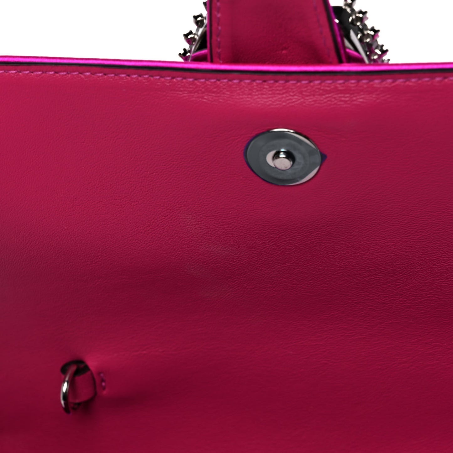 Satin Crystal Embellished Madeline Clutch Fuchsia