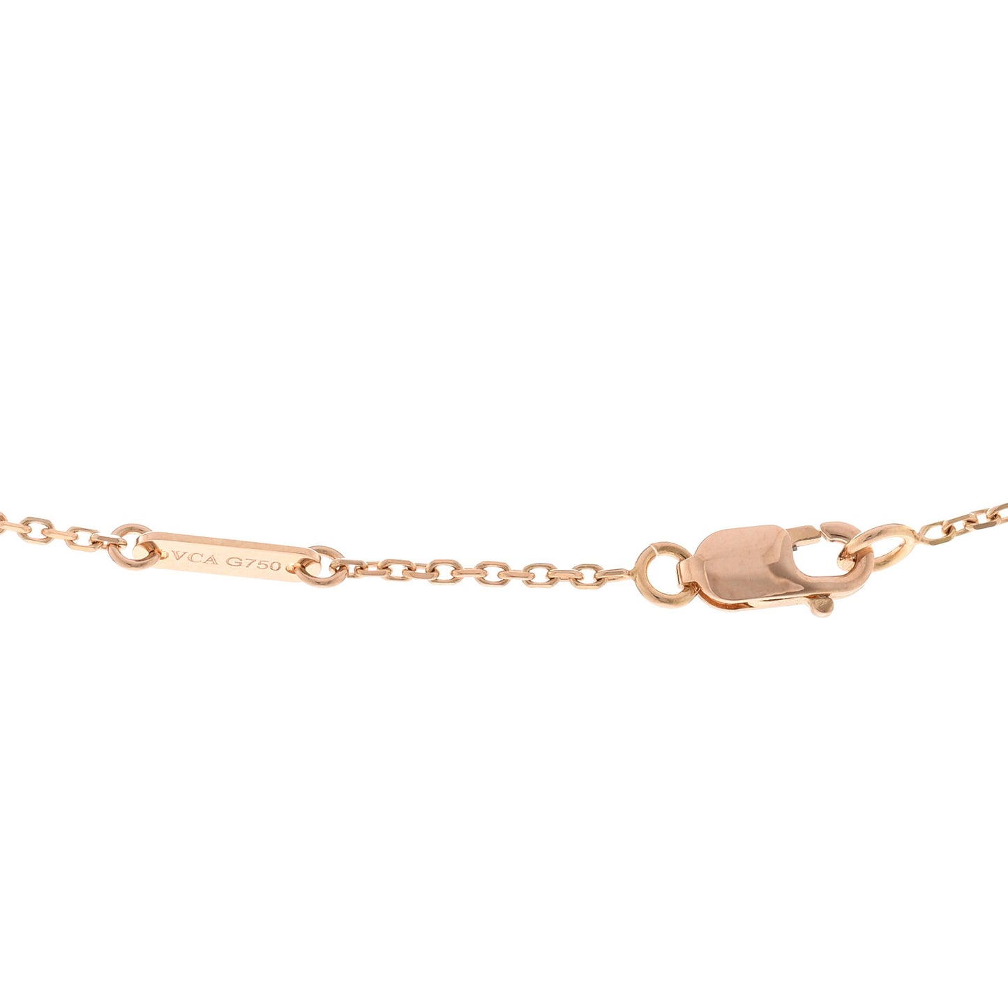 18k Rose Gold Carnelian Sweet Alhambra Heart Pendant Necklace