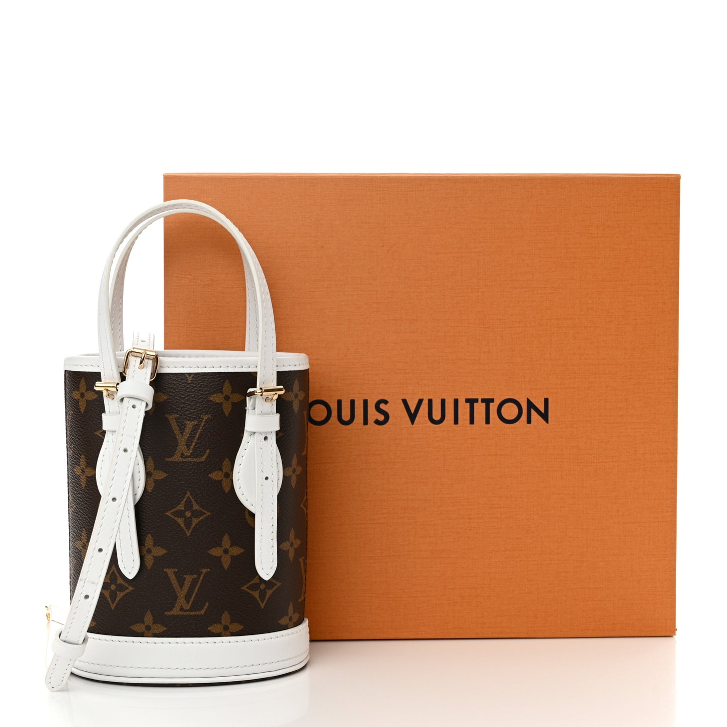 Monogram LV Match Nano Bucket Bag White
