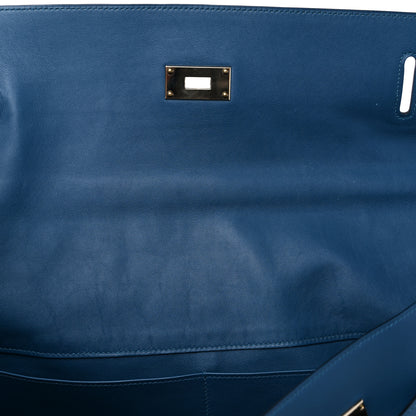 Hermes Veau Sikkim Kelly Relax 50 Bleu Thalassa 12 of 17