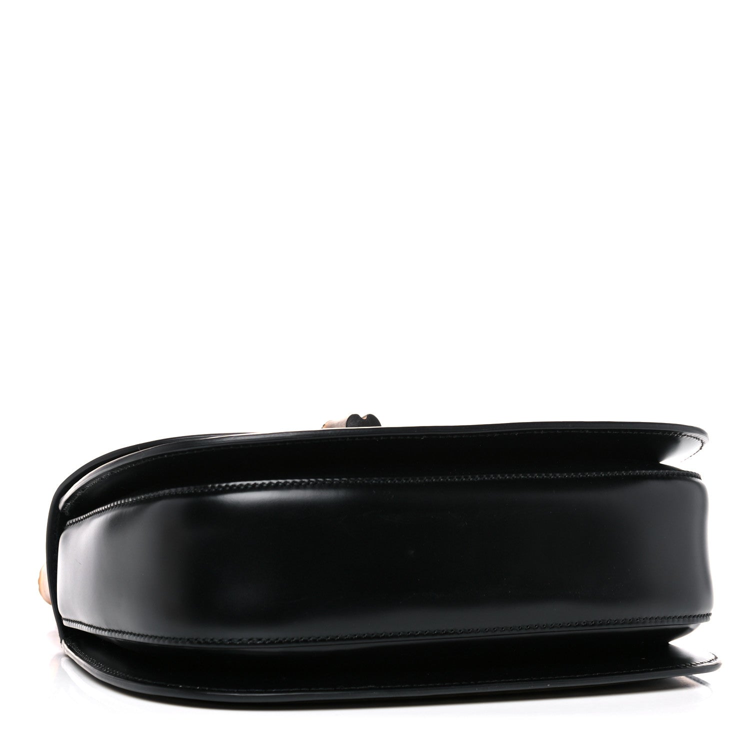 Gucci Calfskin Frame Print Bamboo Top Handle Bag Black 4 of 13
