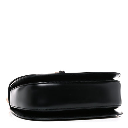 Gucci Calfskin Frame Print Bamboo Top Handle Bag Black 4 of 13