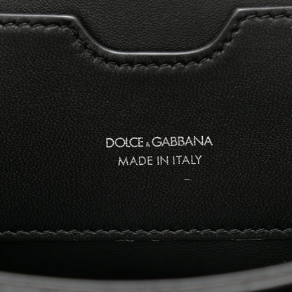 Dolce & Gabbana Crocodile Embossed Medium Tris Shoulder Bag Black 7 of 10