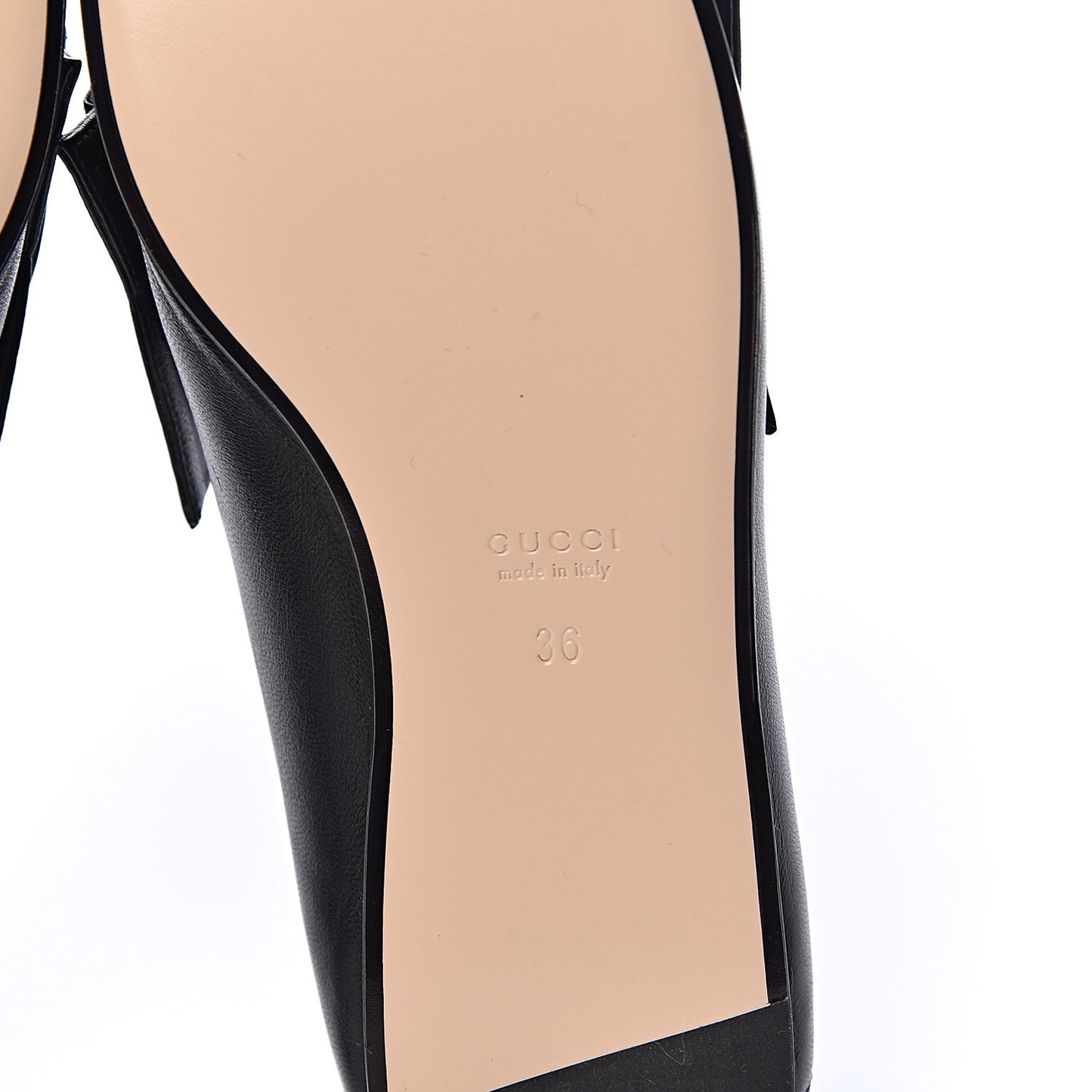 Calfskin Bow Ballet Flats 36 Black