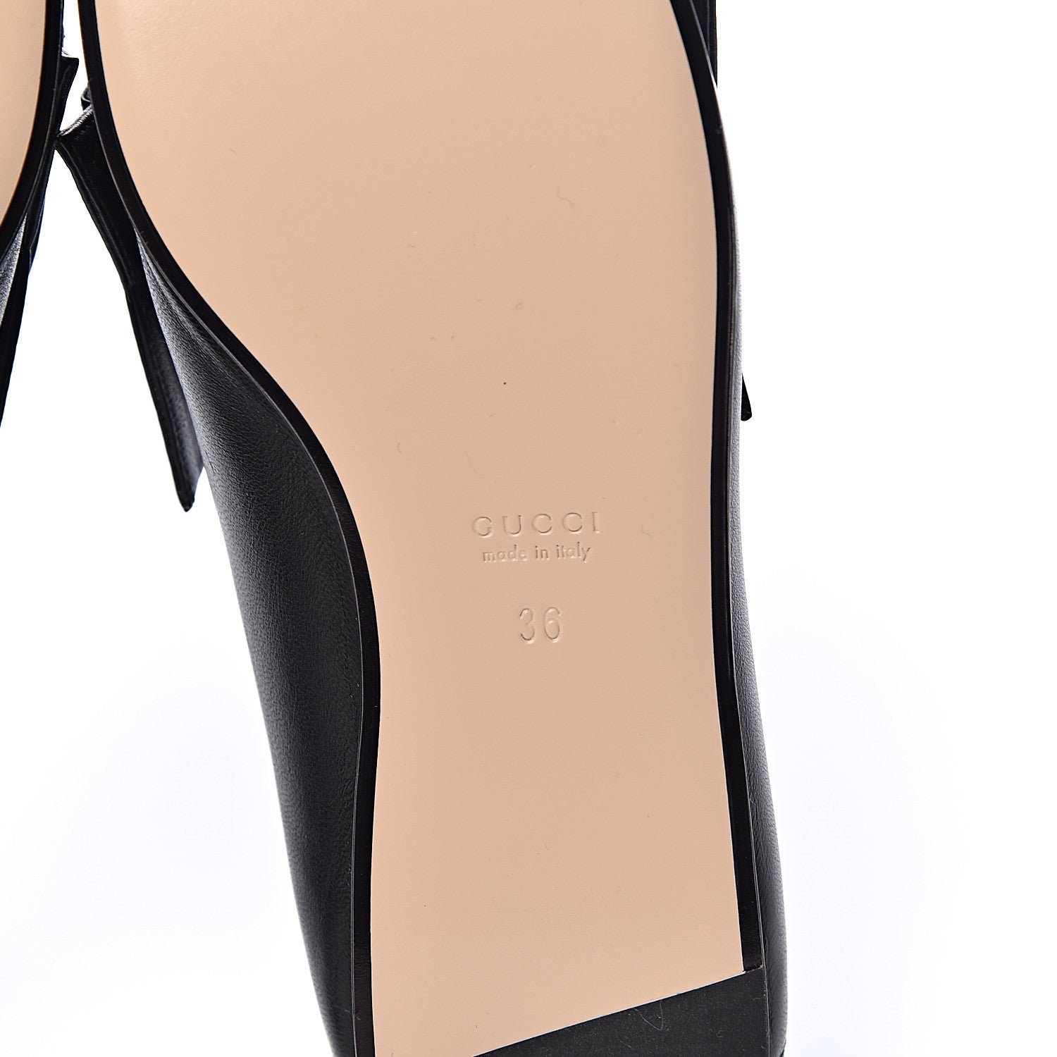 Gucci Calfskin Bow Ballet Flats 36 Black 6 of 9