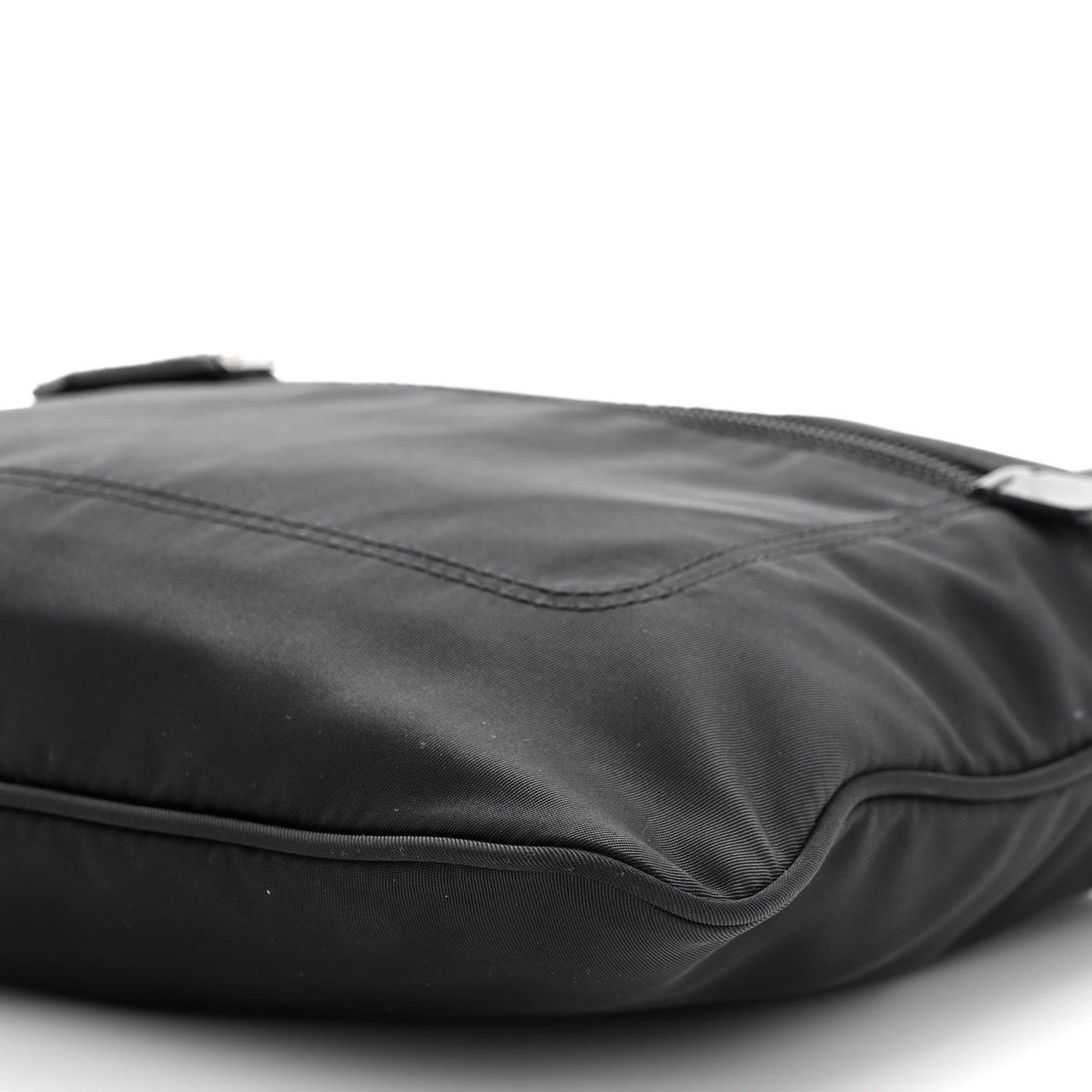 Nylon Saffiano Flat Messenger Bag Black
