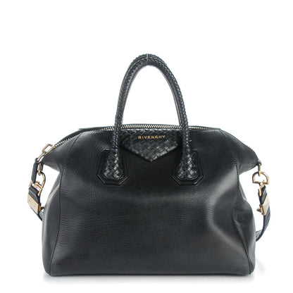 Givenchy Smooth Calfskin Woven Medium Antigona Black 1 of 9