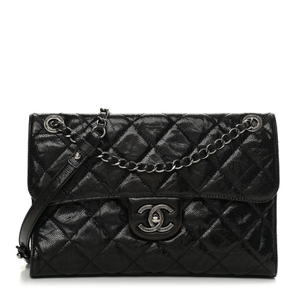 Chanel Crumpled Grained Calfskin Medium CC Crave Flap Black 1 of 12