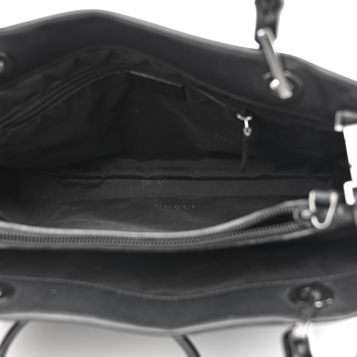 Gucci Calfskin Bamboo Top Handle Tote Black 5 of 11