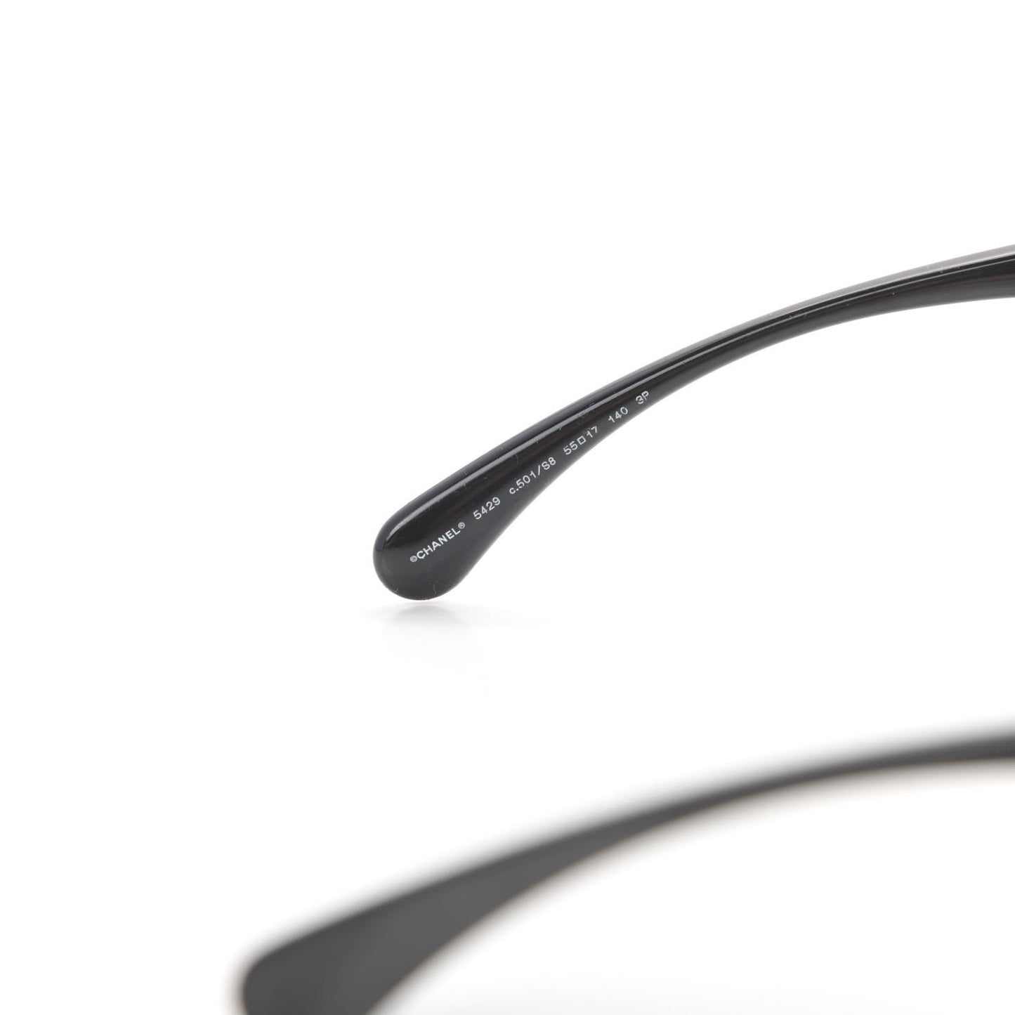 Acetate 18K White Gold Polarized Butterfly Sunglasses 5429 Black