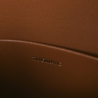 Celine Textile Natural Calfskin Classique Triomphe Khaki Tan 7 of 10