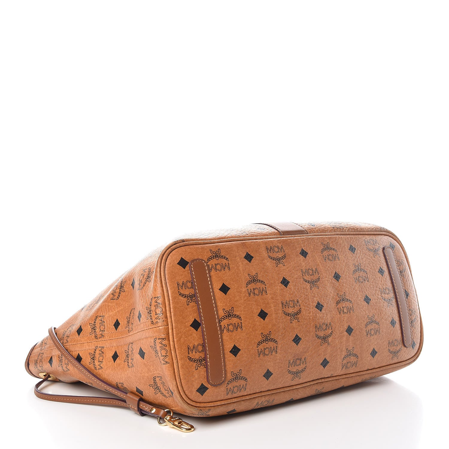 MCM Visetos Medium Liz Reversible Shopper Tote Cognac 8 of 20