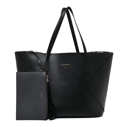 Givenchy Smooth Calfskin Wing Shopper Tote Black White 3 of 15