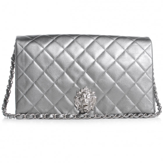 Chanel Leather Medium Leo Lion Flap Clutch Metallic 1 of 9