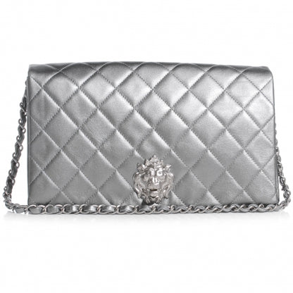 Chanel Leather Medium Leo Lion Flap Clutch Metallic 1 of 9