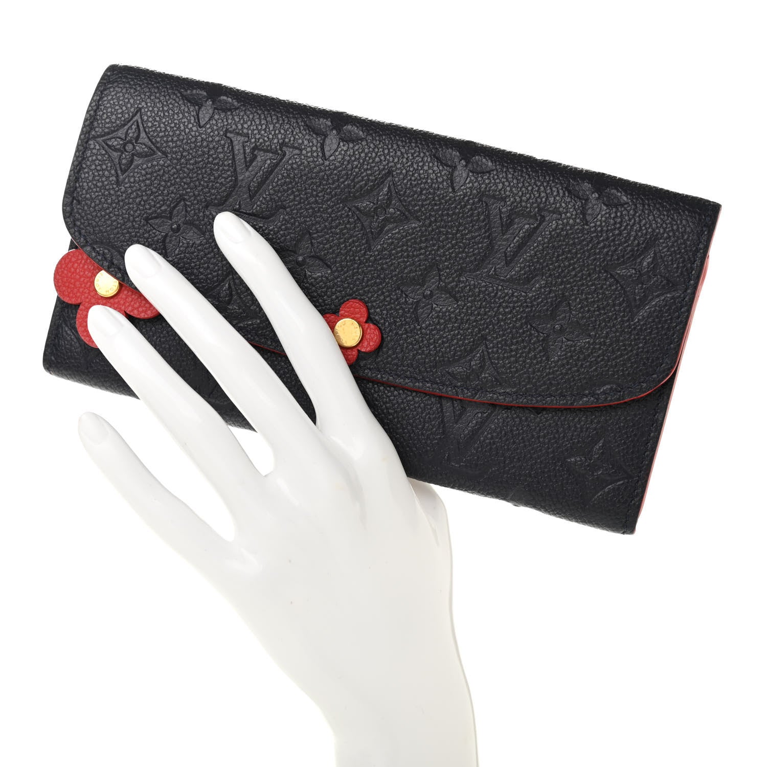 Louis Vuitton Empreinte Bloom Flower Emilie Wallet Marine Rouge 2 of 8