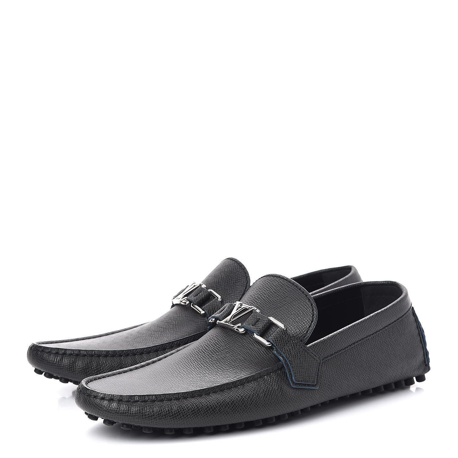 Louis Vuitton Taiga Mens Hockenheim Moccasin Loafers 10.5 Ardoise 3 of 10